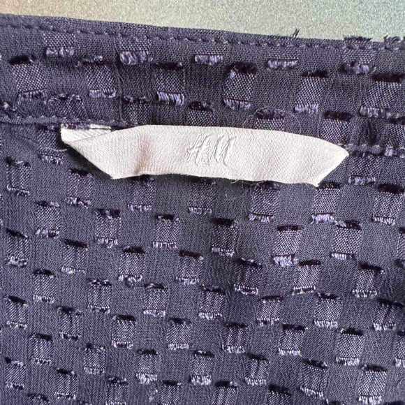 H&M - Dark Blue Sheer Button Down Shirt - Picture 8 of 9
